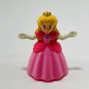 Nintendo Mario Princess Peach Figure Toy 3” Display Open Arms Chess Stand Shelf